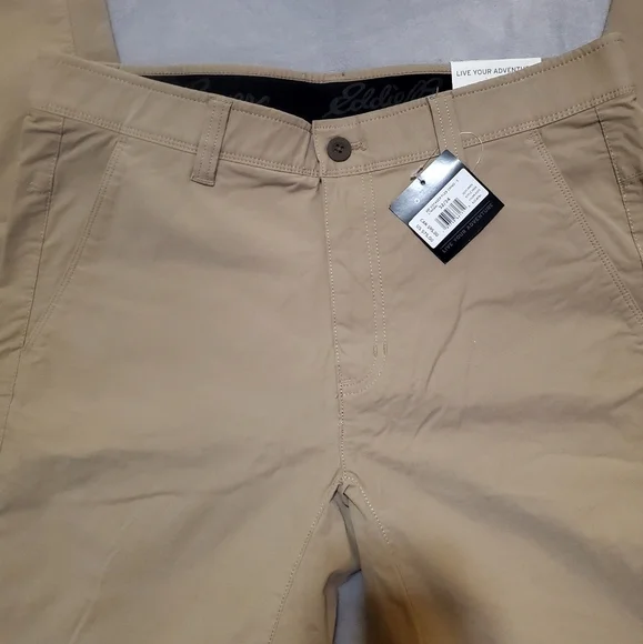 Eddie Bauer Mens Tan Voyager Flex Chino Slim Straight Leg Pants Size 32 NWT - Picture 3 of 12